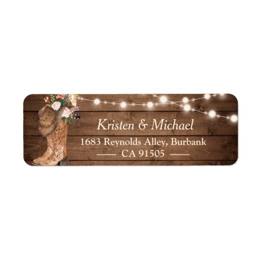 Rustige landkaartenlampjes voor Floral Boots Etiket (Voorkant)