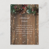 Rustige landkerst Pine Garland Wood Snow Informatiekaartje (Voorkant)