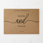 Rustige Landkraft Simple Script Wedding Suite Drieluik Uitnodiging (Cover)