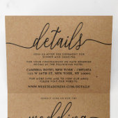 Rustige Landkraft Simple Script Wedding Suite Drieluik Uitnodiging (Binnenzijde eerst)