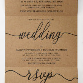 Rustige Landkraft Simple Script Wedding Suite Drieluik Uitnodiging (Binnenkant midden)