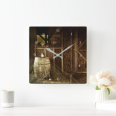 Rustige landlantaarn en barrel Cabin Vierkante Klok (Huis)