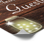 Rustige landmason String Lights Guestbook Poster (Hoek)