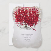 Rustige landmoeras Jar Red en Silver Tree Wedding Kaart (Achterkant)
