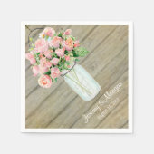 Rustige landmoerasjar Flowers Blush Rozen Servetten (Voorkant)