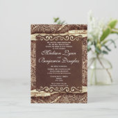 Rustige landneusnaalden Camo Wedding Invites Kaart (Staand voorkant)
