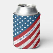 Rustige landpatriottische sterren Stripes VS-vlag Blikjeskoeler (Blikje Voorkant)