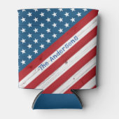 Rustige landpatriottische sterren Stripes VS-vlag Blikjeskoeler (Voorkant)