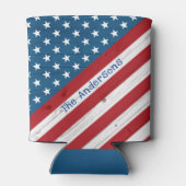 Rustige landpatriottische sterren Stripes VS-vlag Blikjeskoeler (Achterkant)