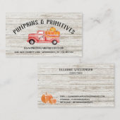 Rustige landpompoenboerderijwagen visitekaartje (Voorkant / Achterkant)