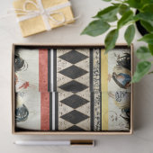 Rustige landroesters Harlequin Black Ontvanger Tissuepapier (Geschenk)