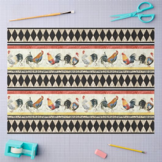 Rustige landroesters Harlequin Black Ontvanger Tissuepapier (Craft)