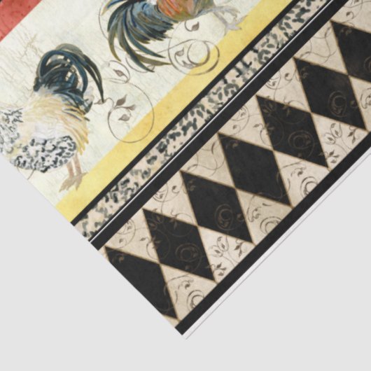 Rustige landroesters Harlequin Black Ontvanger Tissuepapier (Detail)