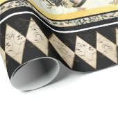 Rustige landroesters zwarte diamantontkoppeling cadeaupapier (Rol Hoek)