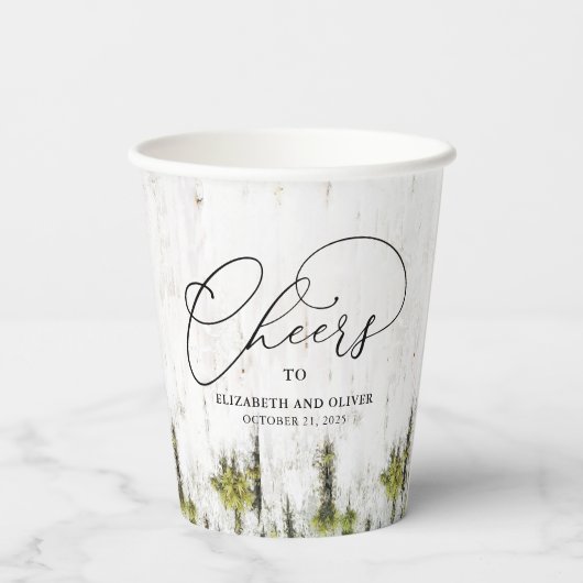 Rustige landschaafschors papieren bekers (Achterkant)