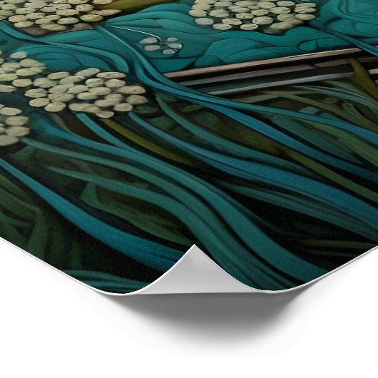 Rustige landschap met charmante boerderij poster (Hoek)