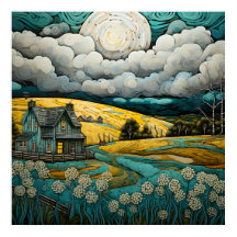 Rustige landschap met charmante boerderij