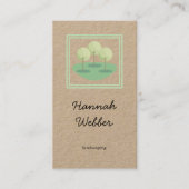 Rustige landschapsbomen logo groen kraftpapier visitekaartje (Voorkant)