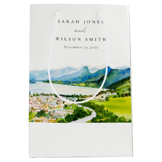 Rustige landschapsbruiloft bij het meer van het do medium cadeauzakje (Voorkant)