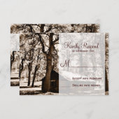 Rustige landschapskaart met taboe voor weddenschap RSVP kaartje (Voorkant / Achterkant)