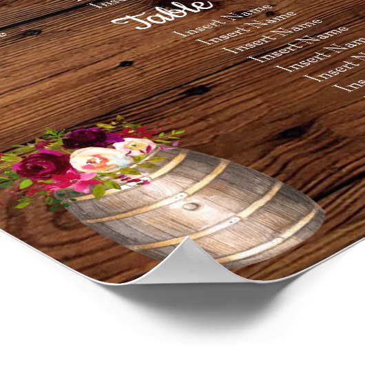 Rustige landschapspreuk Boho Wedding Seating Chart Poster (Hoek)