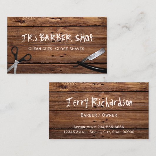 Rustige landschotschaar en schaar- en scheerappara visitekaartje (Voorkant / Achterkant)