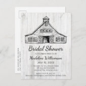 Rustige landschuur Eenvoudig hout, bespaart de dat Aankondigingskaart (Voorkant / Achterkant)