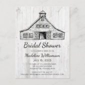 Rustige landschuur Eenvoudig hout, bespaart de dat Aankondigingskaart (Voorkant)