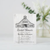 Rustige landschuur Eenvoudig hout, bespaart de dat Aankondigingskaart (Staand voorkant)