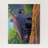 Rustige landschuur legpuzzel (Verticaal)