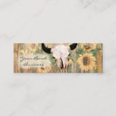 Rustige landschuur Westerne bull Skull Sunflower Mini Visitekaartje (Voorkant)