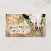 Rustige landschuur Westerne bull Skull Sunflower Visitekaartje (Voorkant)