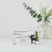 Rustige landsilhouetenmazen op boomschors visitekaartje (Staand voorkant)