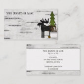 Rustige landsilhouetenmazen op boomschors visitekaartje (Voorkant / Achterkant)