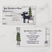 Rustige landsilhouetenmazen op boomschors visitekaartje (Voorkant / Achterkant)