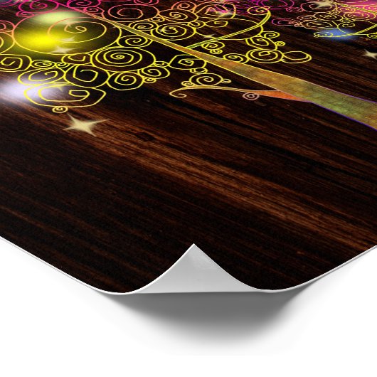 Rustige landspiraalbomen bruiloft poster (Hoek)