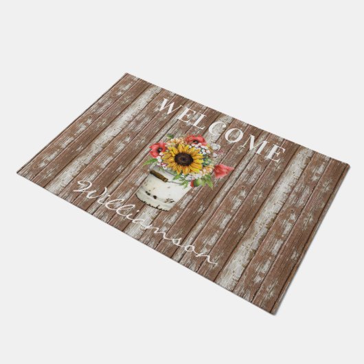 Rustige landstijl huisstijl naam deurmat (Schuin)
