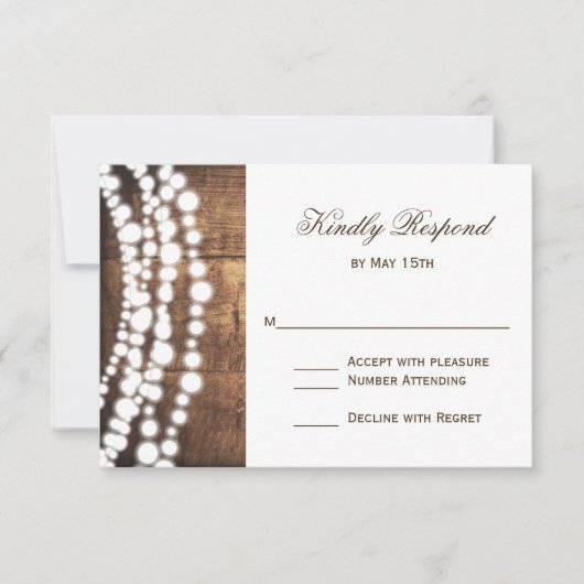 Rustige landtekenlights Wedding RSVP-kaarten RSVP Kaartje (Voorkant)