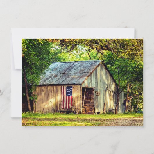 Rustige landvlag Amerikaanse vlag sparen de datum Kaart (Achterkant)