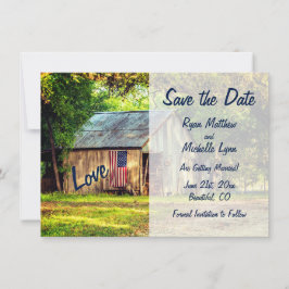 Rustige landvlag Amerikaanse vlag sparen de datum Kaart