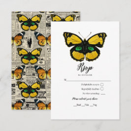 Rustige landvlinderkaart RSVP-kaart RSVP Kaartje