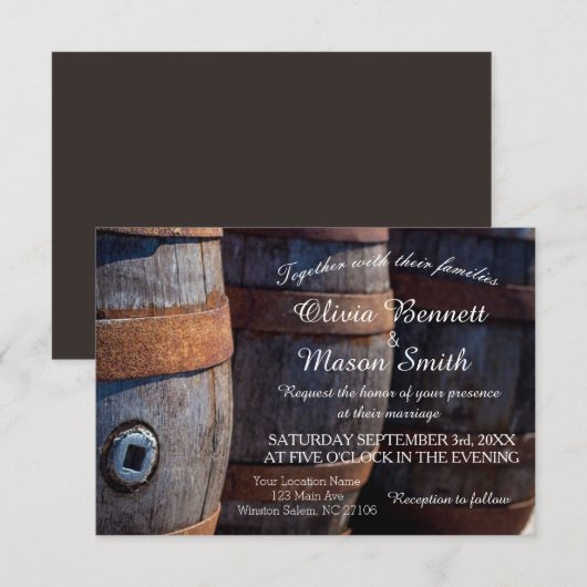 Rustige landwijn - uithoutkaart kaart (Voorkant / Achterkant)