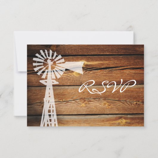 Rustige landwindmolenwout RSVP-kaarten RSVP Kaartje (Achterkant)
