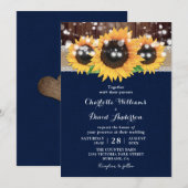 Rustige landzeemacht blauw zonnebloempje huwelijk kaart (Voorkant / Achterkant)