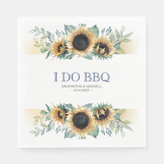 Rustige landzonnebloem I Do BBQ Servet (Voorkant)