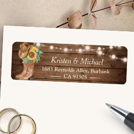 Rustige landzonnebloemen laarzen etiket