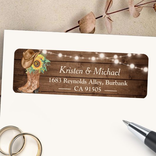 Rustige landzonnebloemen laarzen etiket