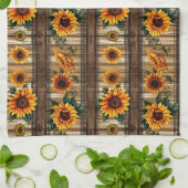 Rustige landzonnebloemen theedoek (Gevouwen)