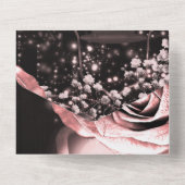 Rustige lantaarn en bleekroze rozen bruiloft + RSV All In One Uitnodiging (Achterkant)