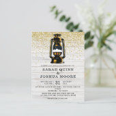 Rustige lantaarn op het land van hout briefkaart (Staand voorkant)